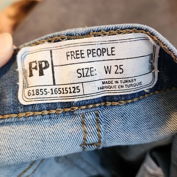 Free people Jeans size 25 jeans skinny jeans Jeggings frayed hem button fly - Picture 3 of 8